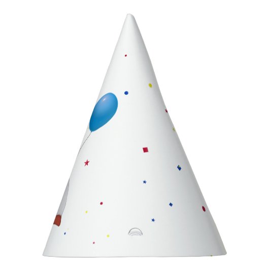 Pinguin mit blauem Ballon Partyhütchen (Rechts)