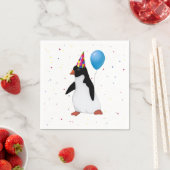 Pinguin mit blauem Ballonpapier Napkin Serviette (Beispiel)