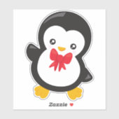 Pinguin mit Bow-Krawatte, Niedlicher Pinguin, Klei Aufkleber (Blatt)