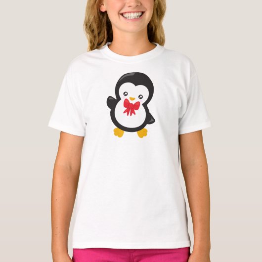 Pinguin mit Bow-Krawatte, Niedlicher Pinguin, Klei T-Shirt (Vorderseite)