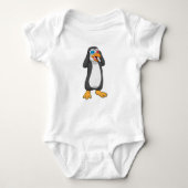 Pinguin mit Brille Baby Strampler (Vorderseite)
