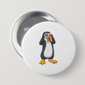Pinguin mit Brille Button (Vorne & Hinten)
