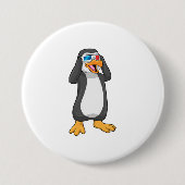 Pinguin mit Brille Button (Vorderseite)