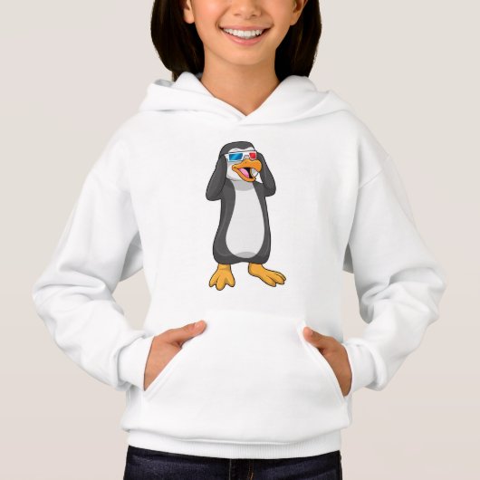 Pinguin mit Brille Hoodie (Vorderseite)