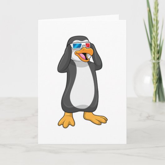 Pinguin mit Brille Karte (Vorderseite)