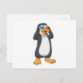 Pinguin mit Brille Postkarte (Vorne/Hinten)