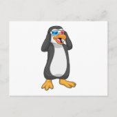 Pinguin mit Brille Postkarte (Vorderseite)