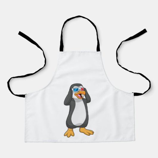 Pinguin mit Brille Schürze (Vorderseite)