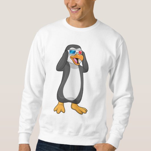 Pinguin mit Brille Sweatshirt (Vorderseite)