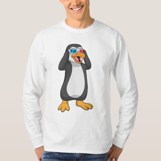 Pinguin mit Brille T-Shirt (Vorderseite)