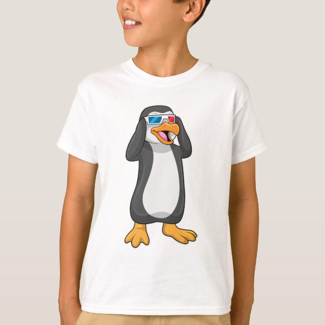Pinguin mit Brille T-Shirt (Vorderseite)