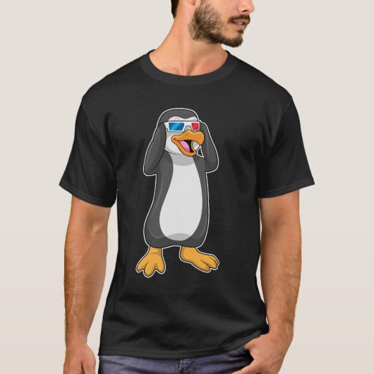 Pinguin mit Brille T-Shirt (Vorderseite)