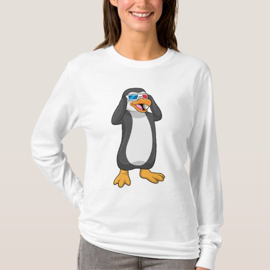 Pinguin mit Brille T-Shirt (Vorderseite)