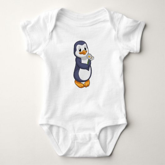 Pinguin mit Daisy Baby Strampler (Vorderseite)