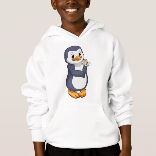 Pinguin mit Daisy Hoodie (Vorderseite)
