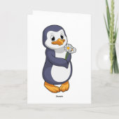 Pinguin mit Daisy Karte (Rückseite)