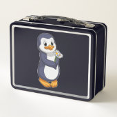 Pinguin mit Daisy Metall Brotdose (Rückseite)