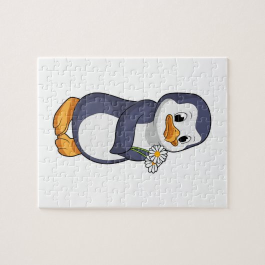 Pinguin mit Daisy Puzzle (Horizontal)
