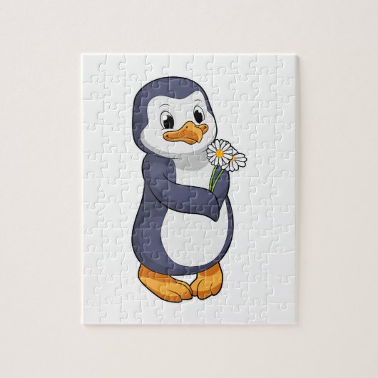 Pinguin mit Daisy Puzzle (Vertikal)