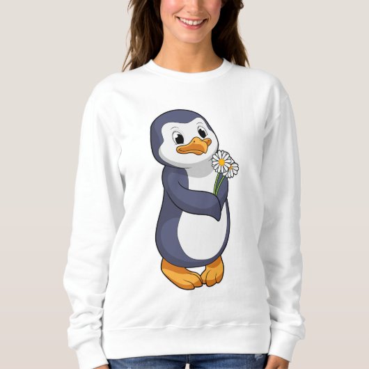 Pinguin mit Daisy Sweatshirt (Vorderseite)