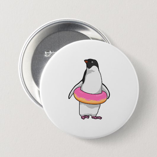 Pinguin mit Donut Button (Vorne & Hinten)
