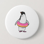 Pinguin mit Donut Button (Vorderseite)