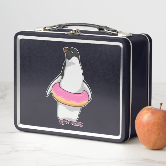 Pinguin mit Donut Metall Brotdose (Beispiel)