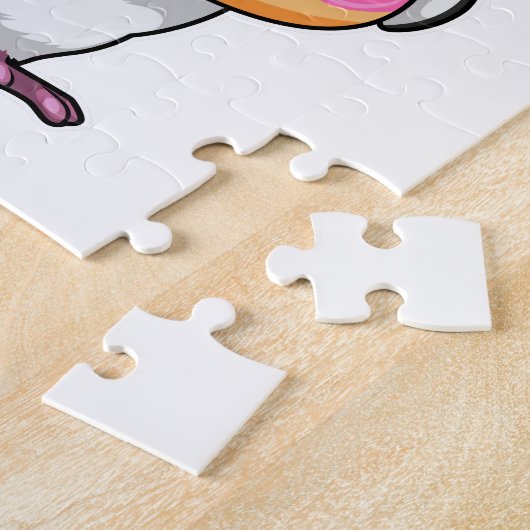 Pinguin mit Donut Puzzle (Seite)