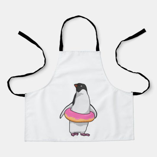 Pinguin mit Donut Schürze (Vorderseite)