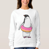Pinguin mit Donut Sweatshirt (Vorderseite)