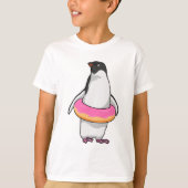 Pinguin mit Donut T-Shirt (Vorderseite)