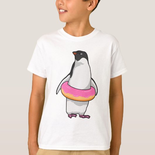 Pinguin mit Donut T-Shirt (Vorderseite)