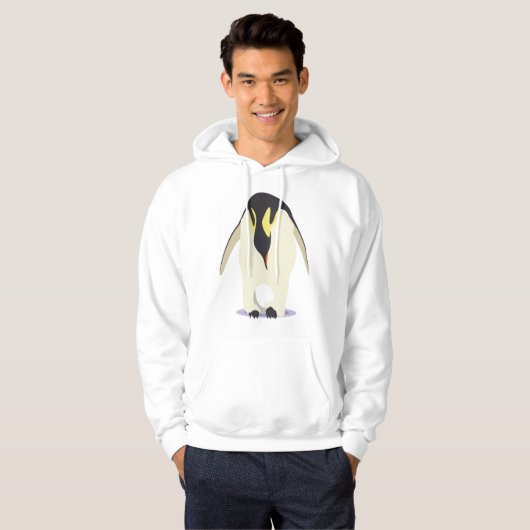 Pinguin mit Ei Hoodie (Vorne ganz)