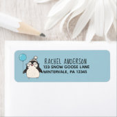 Pinguin Mit einem Ballon Niedliche Rücksendeadress (Insitu)