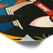 Pinguin mit einem Buch - Zeit zum Aufstehen und Le Poster (Ecke)