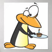 Pinguin mit einem Cupcake Poster (Vorne)