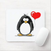 Pinguin mit einem Herzballon Mousepad (Mit Mouse)