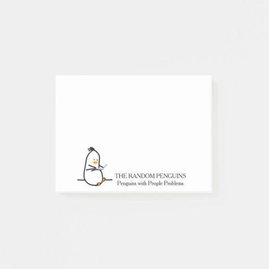 Pinguin mit einem Laptop… auf Post-It Klebezettel (Vorderseite)