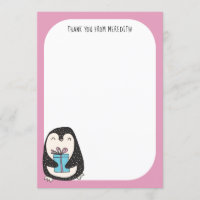 Pinguin mit einer aktuellen Flachbildschirm Dankes