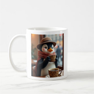 Pinguin mit einer Tasse Kaffee-Tasse