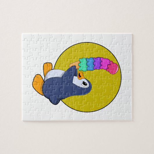 Pinguin mit Eiscreme Puzzle (Horizontal)