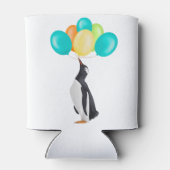 Pinguin mit farbenfrohen Balloons Dosenkühler (Rückseite)