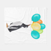 Pinguin mit farbenfrohen Balloons Fleecedecke (Vorderseite (Horizontal))