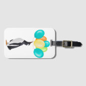 Pinguin mit farbenfrohen Balloons Gepäckanhänger (Vorderseite (Horizontal))