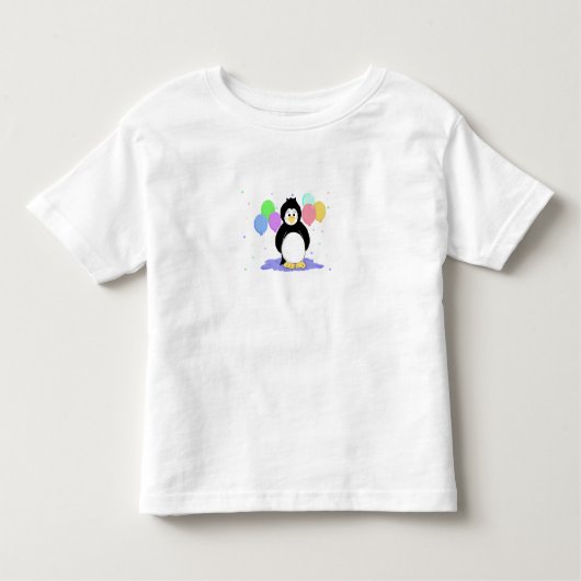 Pinguin mit farbenfrohen Balloons Kleinkind T-shirt (Vorderseite)