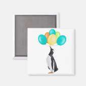 Pinguin mit farbenfrohen Balloons Magnet (Vorderseite/Rückseite)