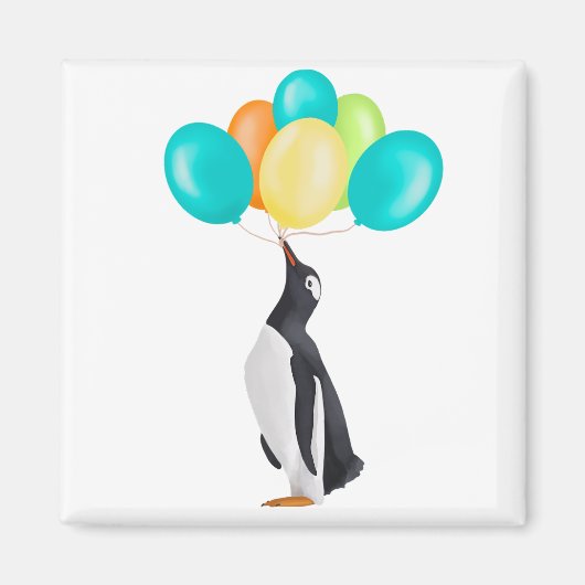 Pinguin mit farbenfrohen Balloons Magnet (Vorne)