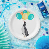 Pinguin mit farbenfrohen Balloons Pappteller (Party)
