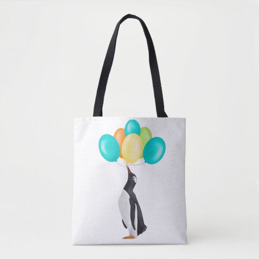 Pinguin mit farbenfrohen Balloons Tasche (Vorderseite)