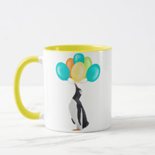 Pinguin mit farbenfrohen Balloons Tasse